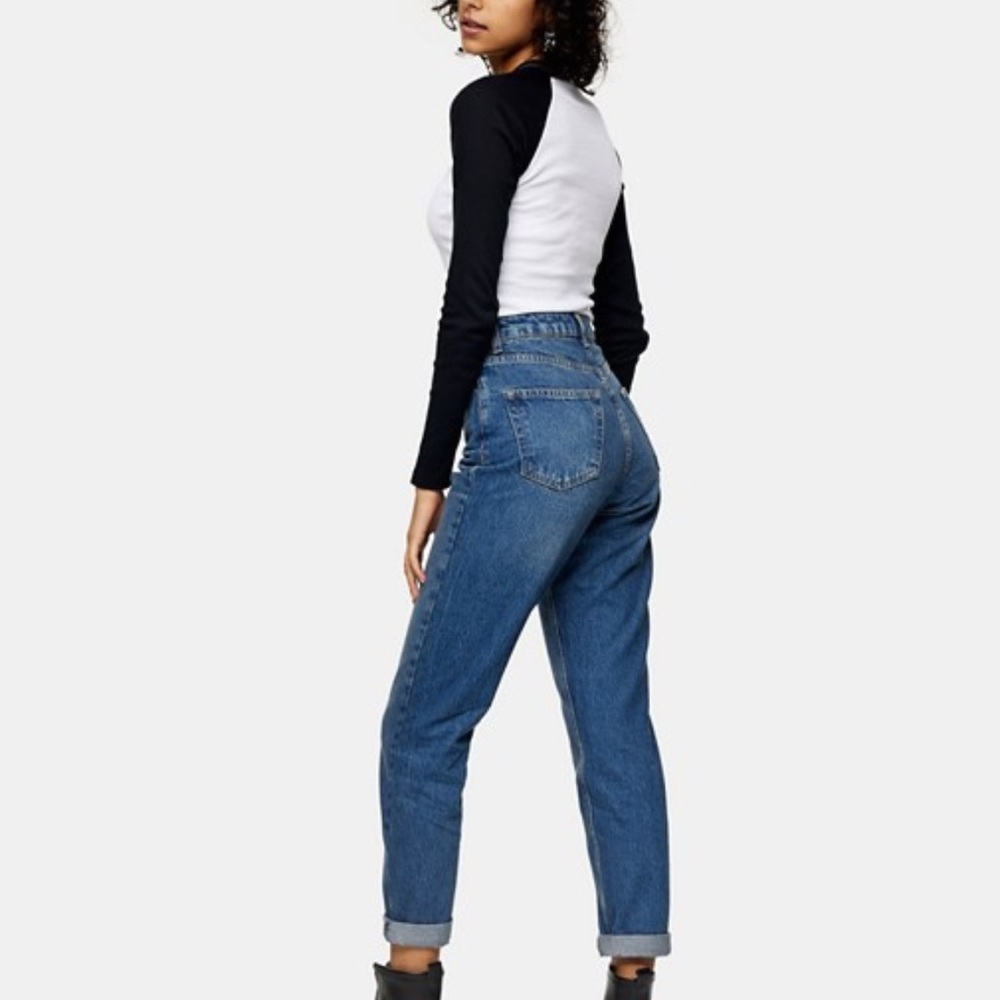 Topshop MOTO Mom jeans- mid wash blue